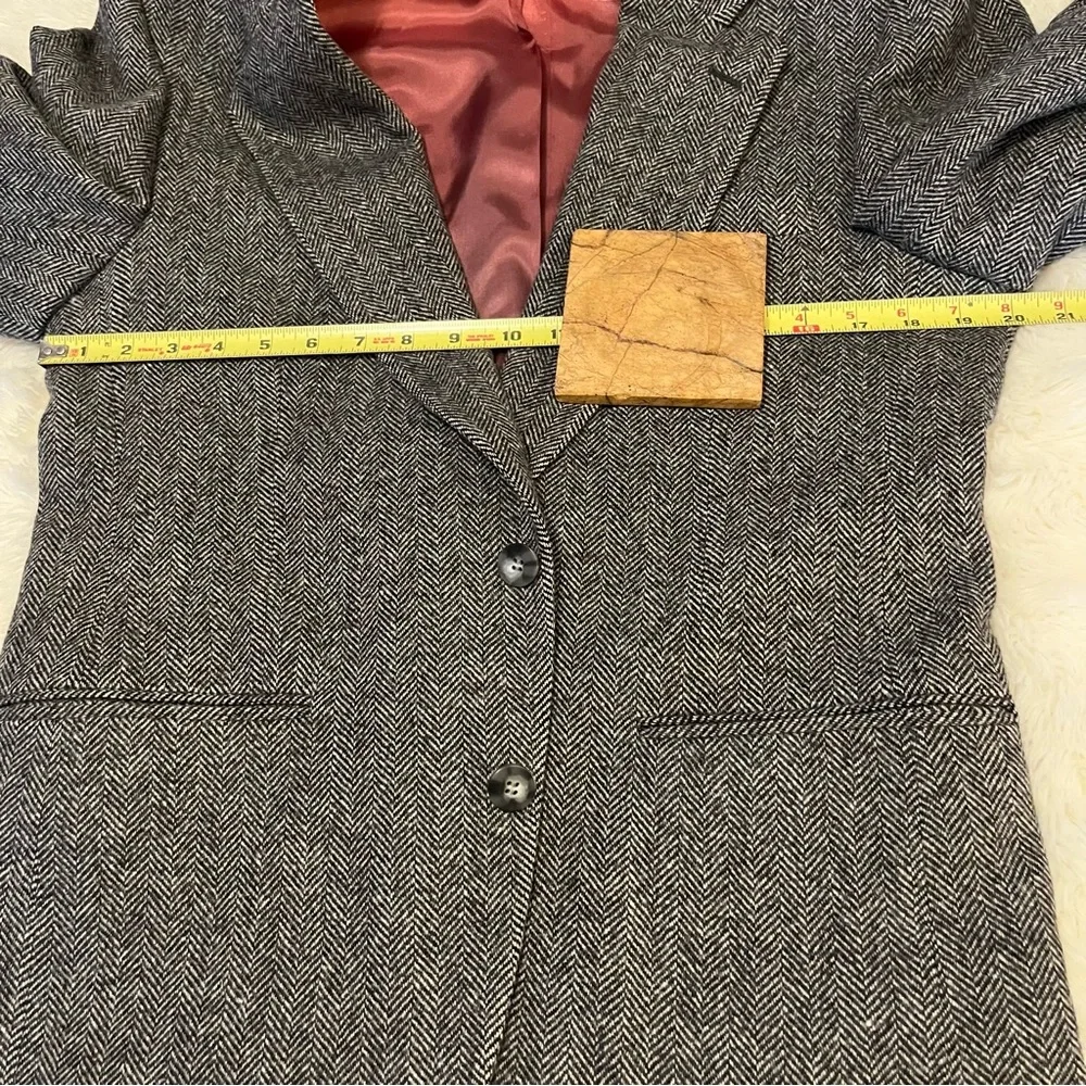 Broadmoor & Pike Men’s Pure Wool Chevron Two Button Tweed Blazer Suit Jacket